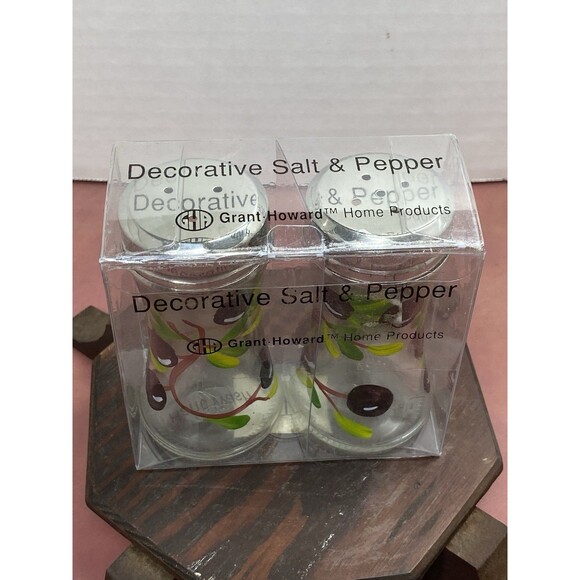 GHA Grant Howard Home Products Decorative Olive Tapered Salt & Pepper Set - Picture 2 of 9